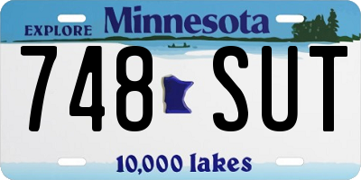 MN license plate 748SUT