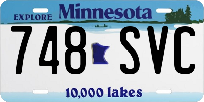 MN license plate 748SVC