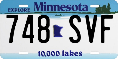 MN license plate 748SVF