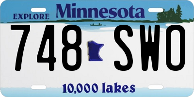 MN license plate 748SWO