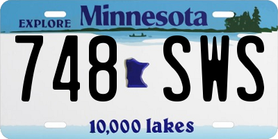 MN license plate 748SWS