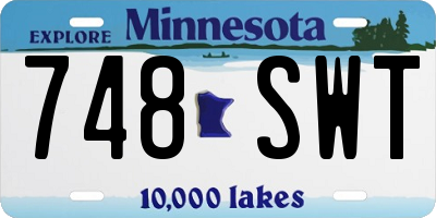 MN license plate 748SWT