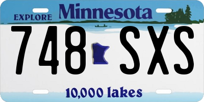 MN license plate 748SXS