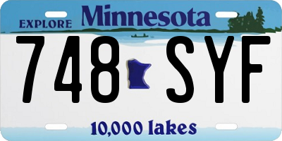 MN license plate 748SYF