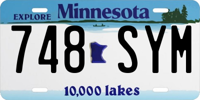 MN license plate 748SYM