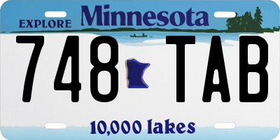 MN license plate 748TAB