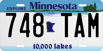 MN license plate 748TAM