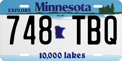 MN license plate 748TBQ