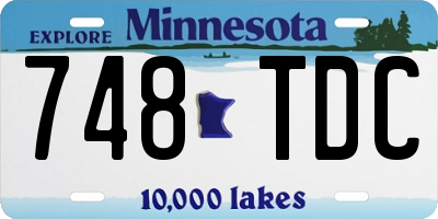 MN license plate 748TDC