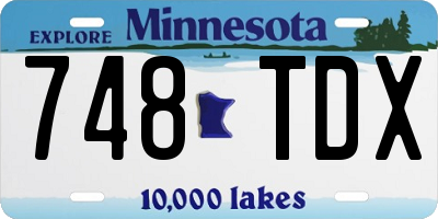 MN license plate 748TDX