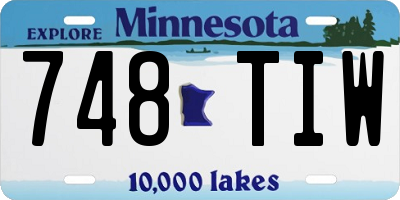 MN license plate 748TIW