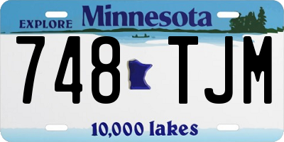 MN license plate 748TJM