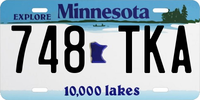 MN license plate 748TKA