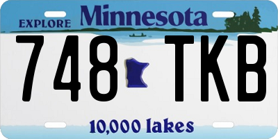 MN license plate 748TKB