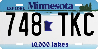 MN license plate 748TKC