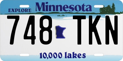 MN license plate 748TKN