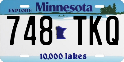 MN license plate 748TKQ