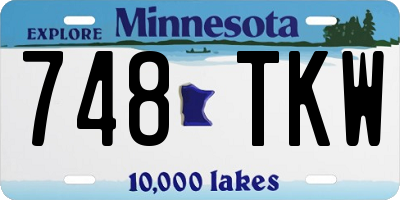 MN license plate 748TKW