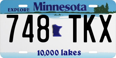 MN license plate 748TKX