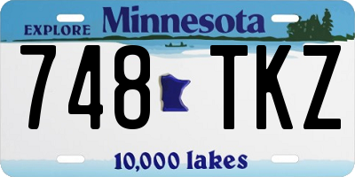 MN license plate 748TKZ