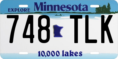 MN license plate 748TLK