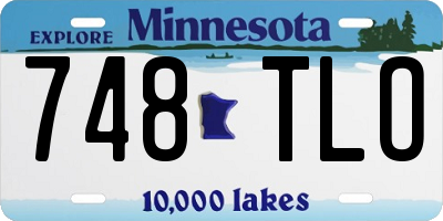 MN license plate 748TLO