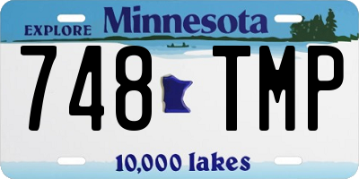 MN license plate 748TMP