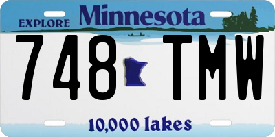MN license plate 748TMW
