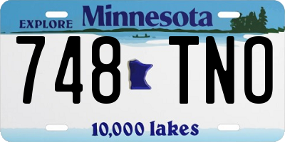 MN license plate 748TNO