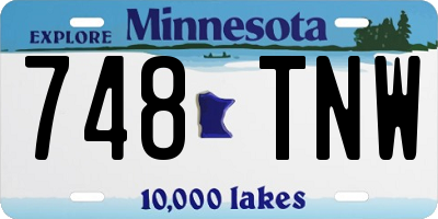 MN license plate 748TNW