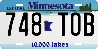 MN license plate 748TOB