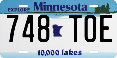 MN license plate 748TOE