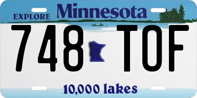 MN license plate 748TOF
