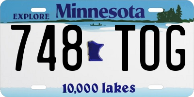 MN license plate 748TOG