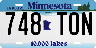 MN license plate 748TON