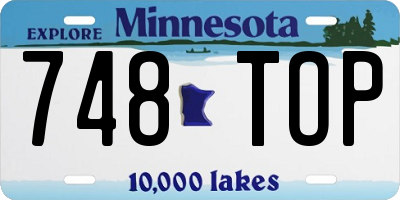 MN license plate 748TOP
