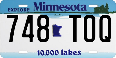MN license plate 748TOQ
