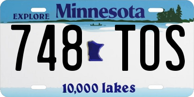 MN license plate 748TOS