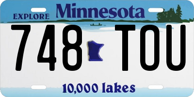 MN license plate 748TOU