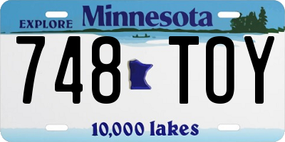 MN license plate 748TOY