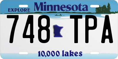 MN license plate 748TPA