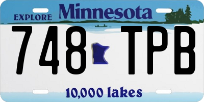 MN license plate 748TPB