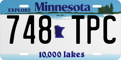 MN license plate 748TPC