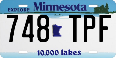 MN license plate 748TPF