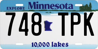 MN license plate 748TPK