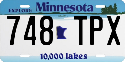 MN license plate 748TPX