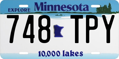 MN license plate 748TPY