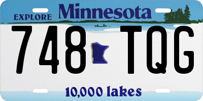 MN license plate 748TQG