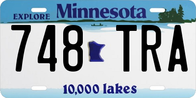 MN license plate 748TRA