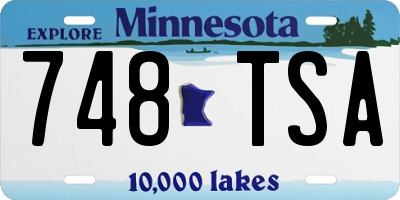 MN license plate 748TSA